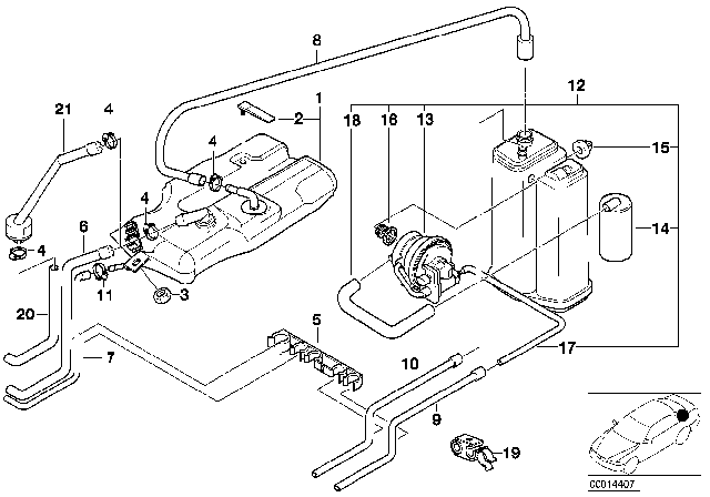 1997 BMW 740iL  Float Valve Diagram for 16131184242