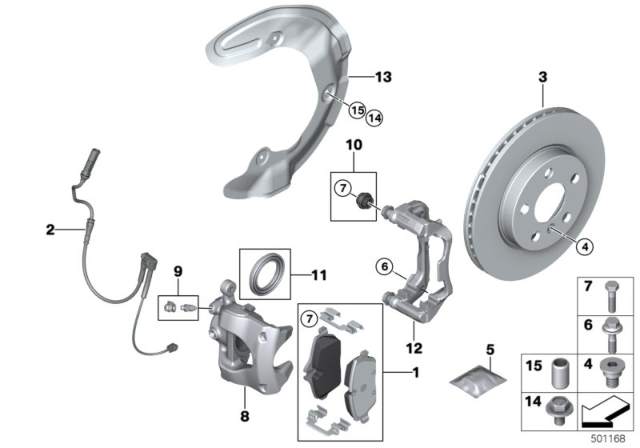 2020 BMW X1  Brake Disc, Ventilated Diagram for 34116865713