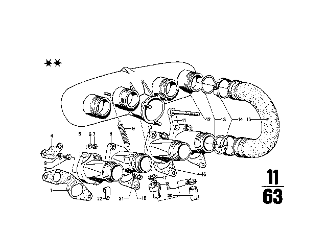 1973 BMW 2002tii  Intake Tube Diagram for 11611251348