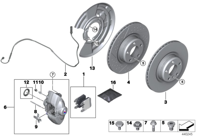 2018 BMW 330i xDrive Repair Set Brake Caliper Diagram for 34216857153