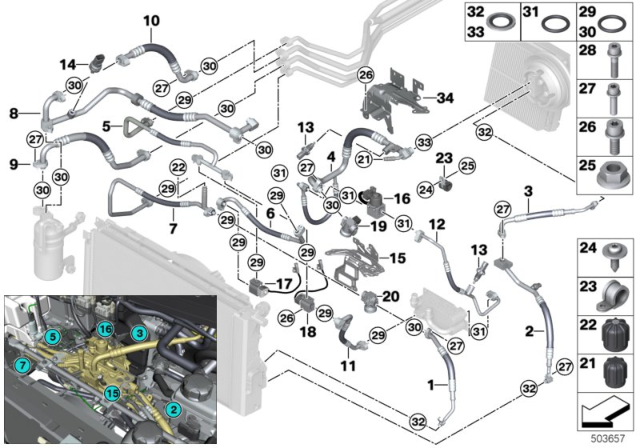 2020 BMW i3s  Gasket Ring Diagram for 64539284020