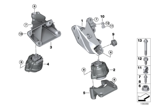 2007 BMW 530i  Engine Mount Right Diagram for 22116761090