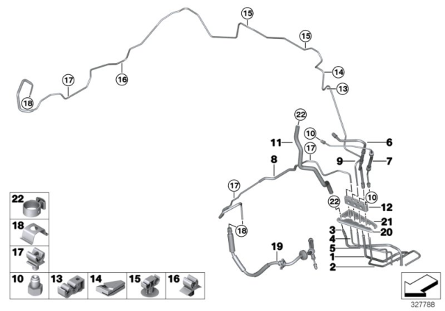 2014 BMW ActiveHybrid 5  Line Clip, Single Diagram for 34326757257