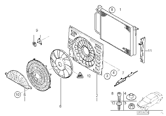 1995 BMW 740i Universal Socket Housing Uncoded Diagram for 61138367076