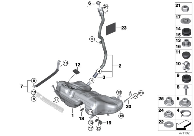 2017 BMW 330e  Self-Locking Hex Nut Diagram for 07147186111
