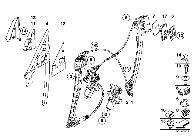 2010 BMW 335i  Window Motor Diagram for 67627189231
