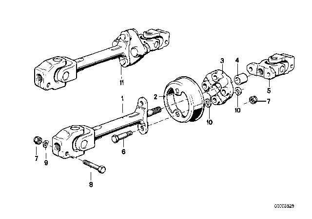 1986 BMW 325e  Swivel Joint Diagram for 32311154414