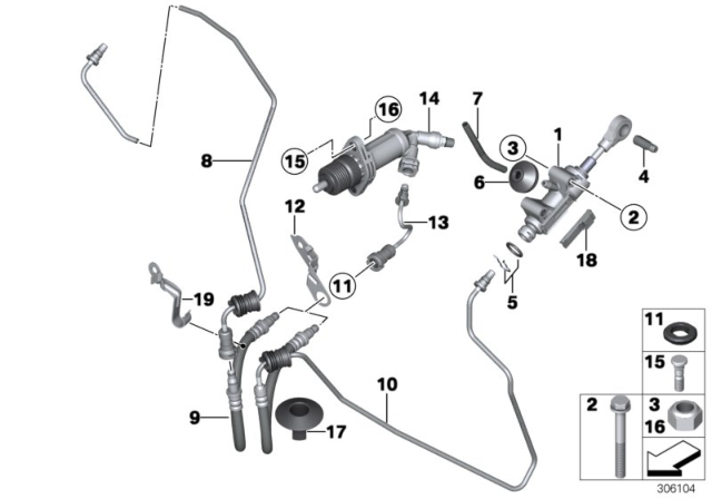 2015 BMW 428i xDrive  Clutch Slave Cylinder Diagram for 21526795713