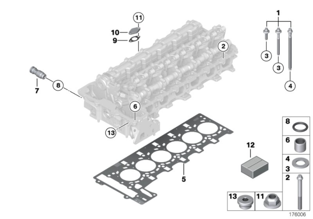 2007 BMW X5 Dowel Diagram for 11127529404