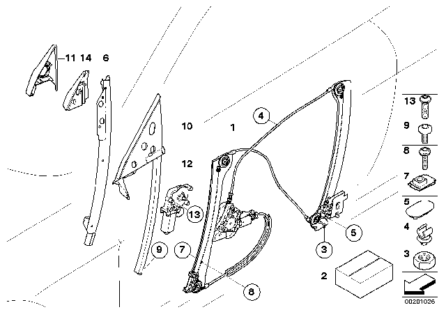 2006 BMW 650i  Window Motor Diagram for 67626972343