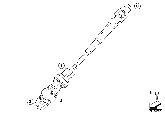 2005 BMW X3  Double Joint With Universal Joint Diagram for 32303446793
