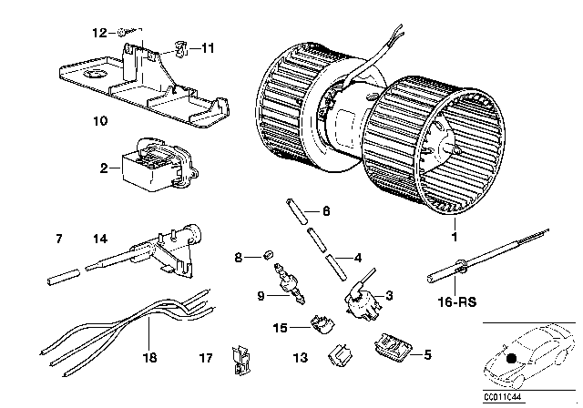 1993 BMW 740iL  Connection Piece Diagram for 11151276486