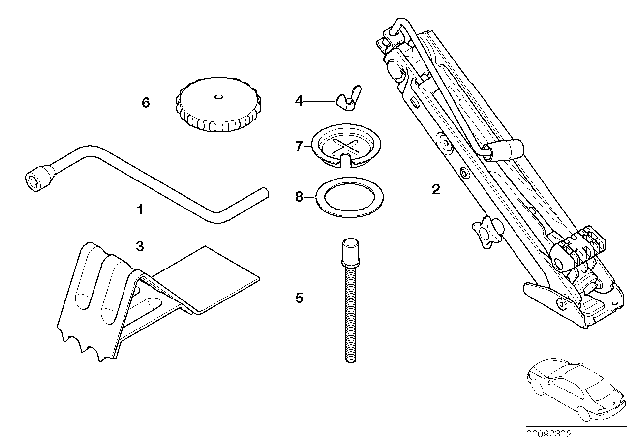 2004 BMW 745Li Lifting Jack Diagram for 71126767945