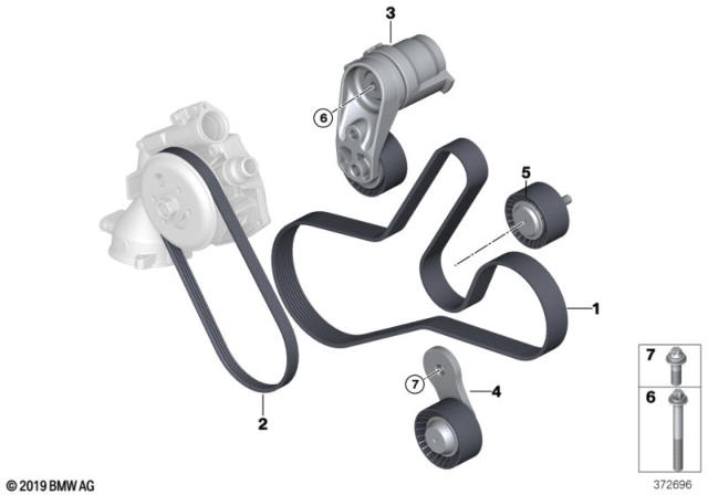 2018 BMW M4  Mechanical Belt Tensioner Diagram for 11288088632