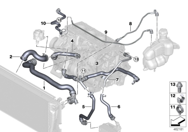 2017 BMW X1 Pipe, Radiator-Expansion Tank Diagram for 17127617366