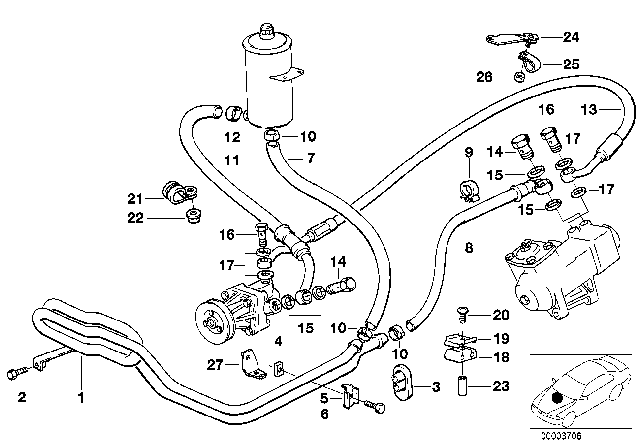 1991 BMW M5  Pipe Diagram for 32412226398