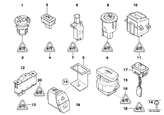 2012 BMW 335is  Bracket For Dwa Switch Diagram for 61316932791