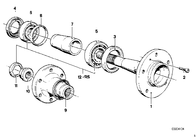 1980 BMW 733i  Drive Flange Diagram for 33411117159
