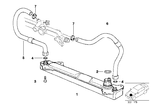 1994 BMW 740i  O-Ring Diagram for 17211723942