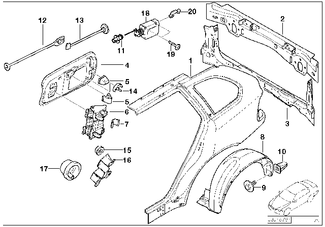 2001 BMW X5 Actuator Diagram for 67116987626