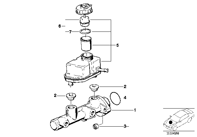 2005 BMW X5 Brake Master Cylinder Diagram for 34316757743