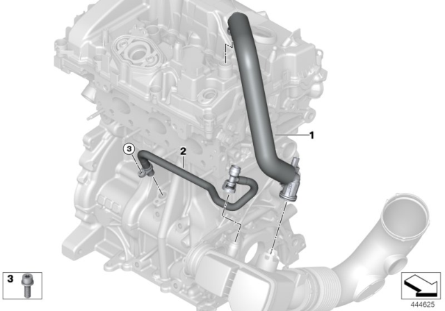 2017 BMW 330i GT xDrive  Ventilation Line, Heated Diagram for 11157623745