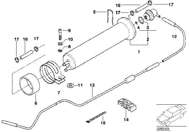 1999 BMW 740i  Bracket Fuel Strainer Diagram for 13321702583