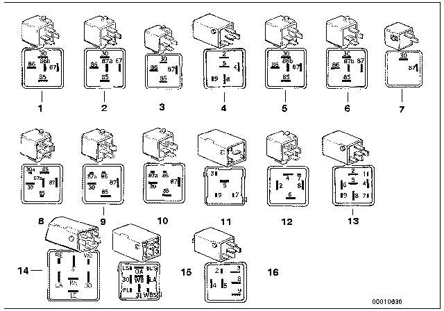 1999 BMW Z3 M Relay W/ Make Function, Violettblau Diagram for 61358364690