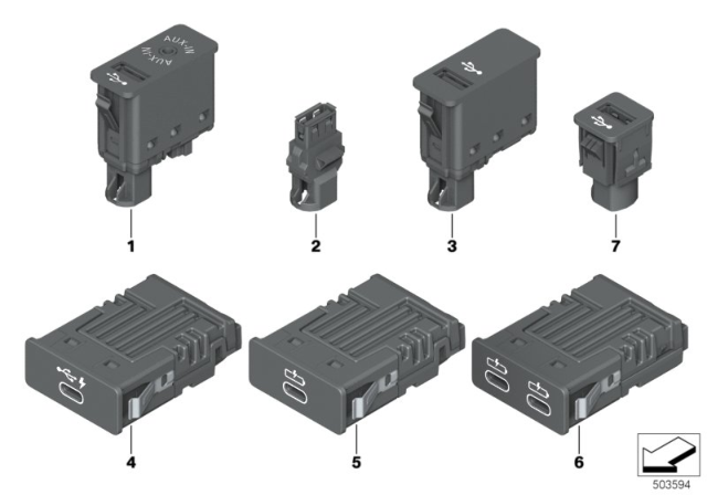 2018 BMW X1  USB BUSH DUAL Diagram for 84108711938
