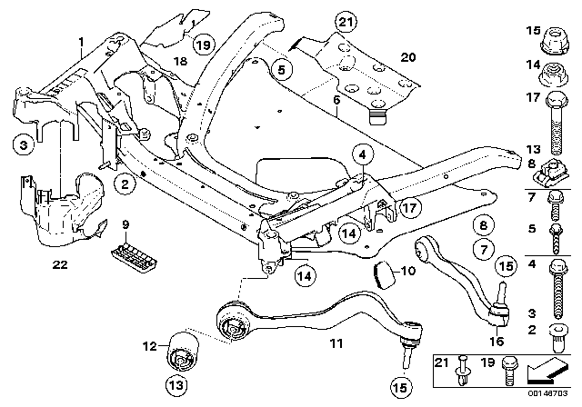 2007 BMW 525i  Hexagon Screw With Flange Diagram for 31106772199