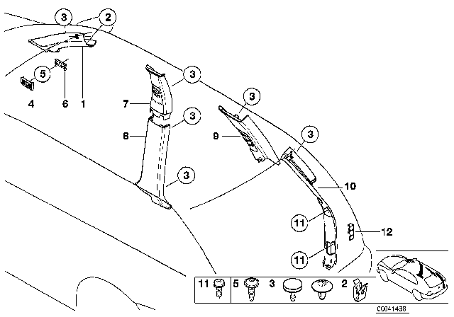 2001 BMW X5 Covering Left Diagram for 51438257863