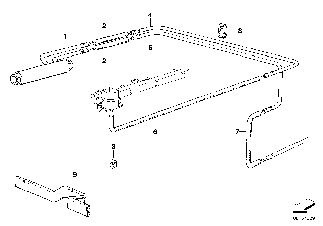 1990 BMW 325i  Suction Pipe Evaporator-Compressor Diagram for 64538391051