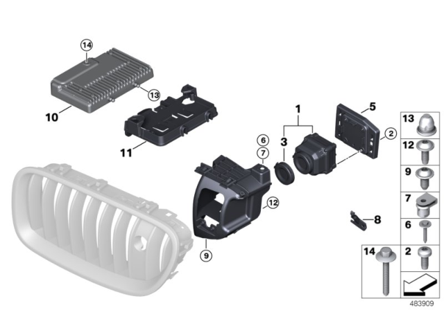 2017 BMW X5 M  Spray Nozzle, Night Vision Camera Diagram for 61677327511