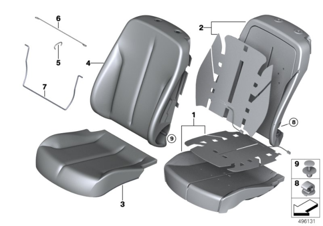 2016 BMW 435i xDrive  Leather Cover For Basic Seat Right Diagram for 52107327540