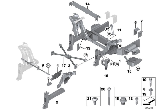2020 BMW i3  Cross-Brace, Left Diagram for 39206852527