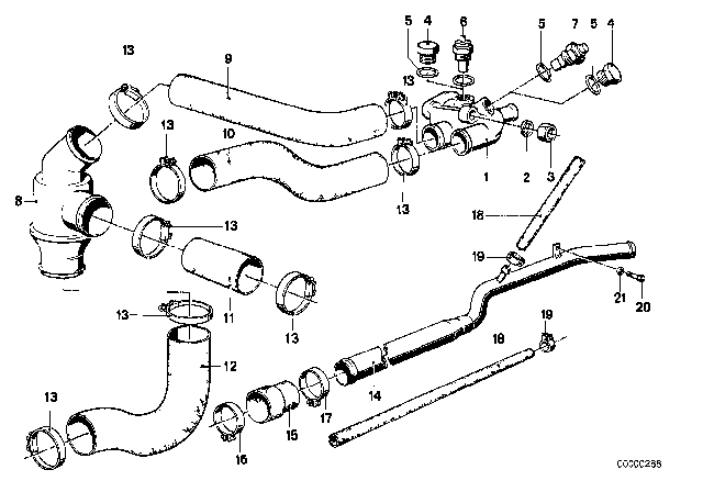 1981 BMW 320i Remote Thermometre Sending Unit Diagram for 62110788115