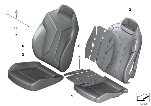 2020 BMW 840i  SEAT COVER LEATHER Diagram for 52107940501