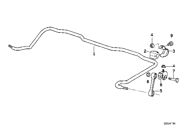 1996 BMW M3  Stabilizer Rubber Mounting Diagram for 33552227006