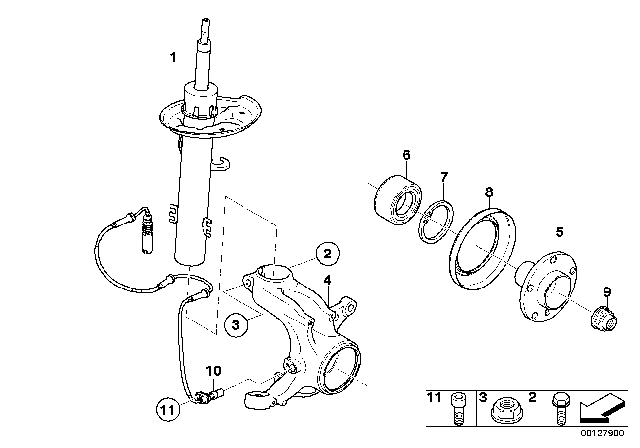 2010 BMW X3  Self-Locking Hex Nut Diagram for 31303453793