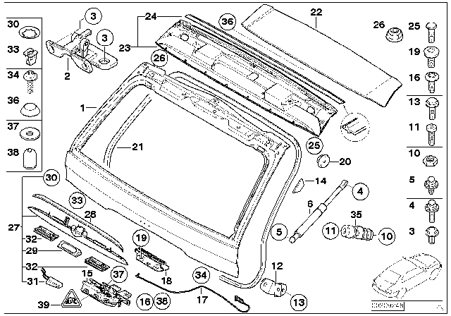 2004 BMW X5  Torx Bolt For Plastic Material Diagram for 51137010365