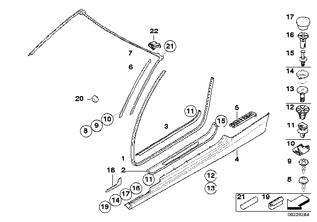 2013 BMW M3  Door Weatherstrip, Left Diagram for 51767162403