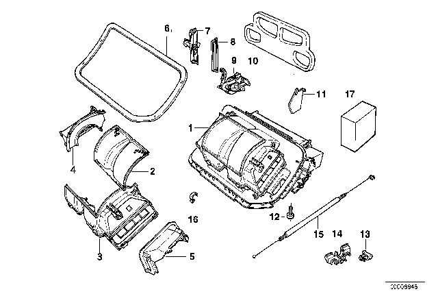 1999 BMW 328is  Set Small Parts For Air Conditioner.Adjust.Lever Diagram for 64118362933
