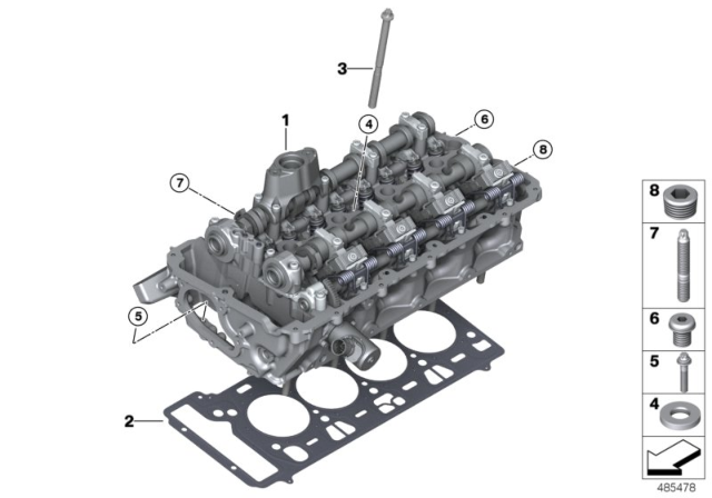 2020 BMW X6  CYLINDER HEAD GASKET Diagram for 11128481596