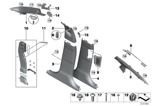 2015 BMW 550i xDrive  Coat Hook Diagram for 51437233627