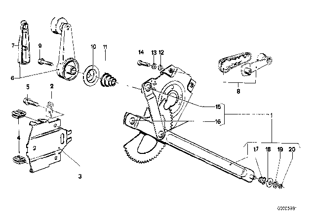 1976 BMW 530i  Sliding Piece Diagram for 51321809881