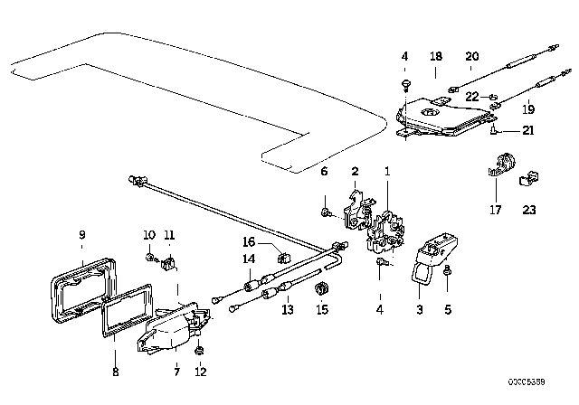 1987 BMW 325i  Bowden Cable Diagram for 51251933476