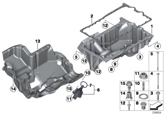 2015 BMW X3  Oil Levelling Sensor Diagram for 12617638341