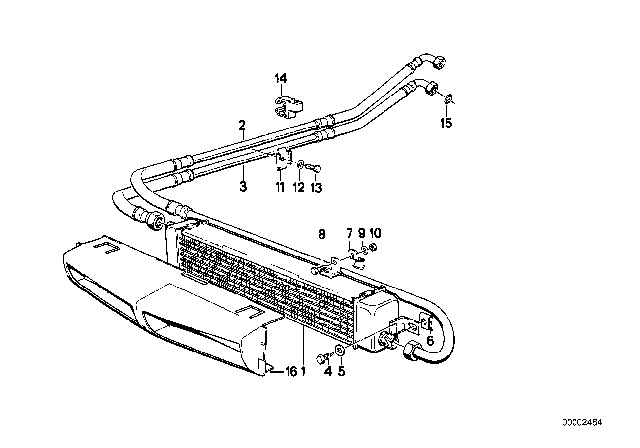 1988 BMW M6  Oil Cooling Pipe Outlet Diagram for 17212225760