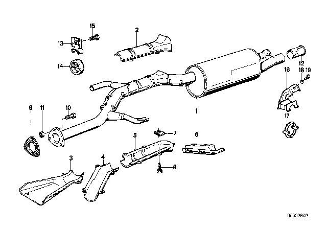 1983 BMW 528e  Heat Resistant Plate Diagram for 18111175719