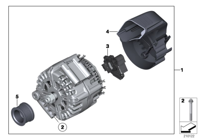 2012 BMW 760Li  Exchange Alternator Diagram for 12317603783